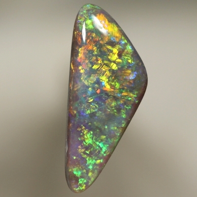 SOLID BLACK OPAL Sparkling gem fire, Floral Harlequin pattern. SEE VIDEO  